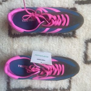 Tretorn Women's Rawlins Sneaker Olive/Blue/Hot Pink size 6 Gap collab
